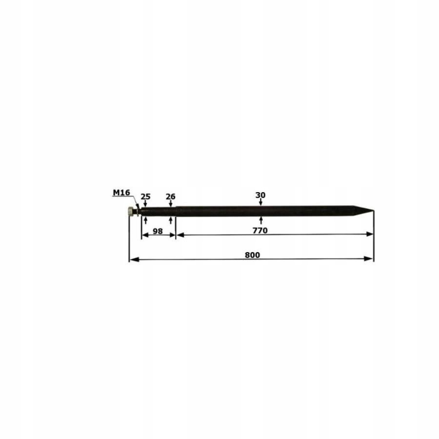 Prstový nakladač rovný 800 mm M16x1,5 C-330 C-360