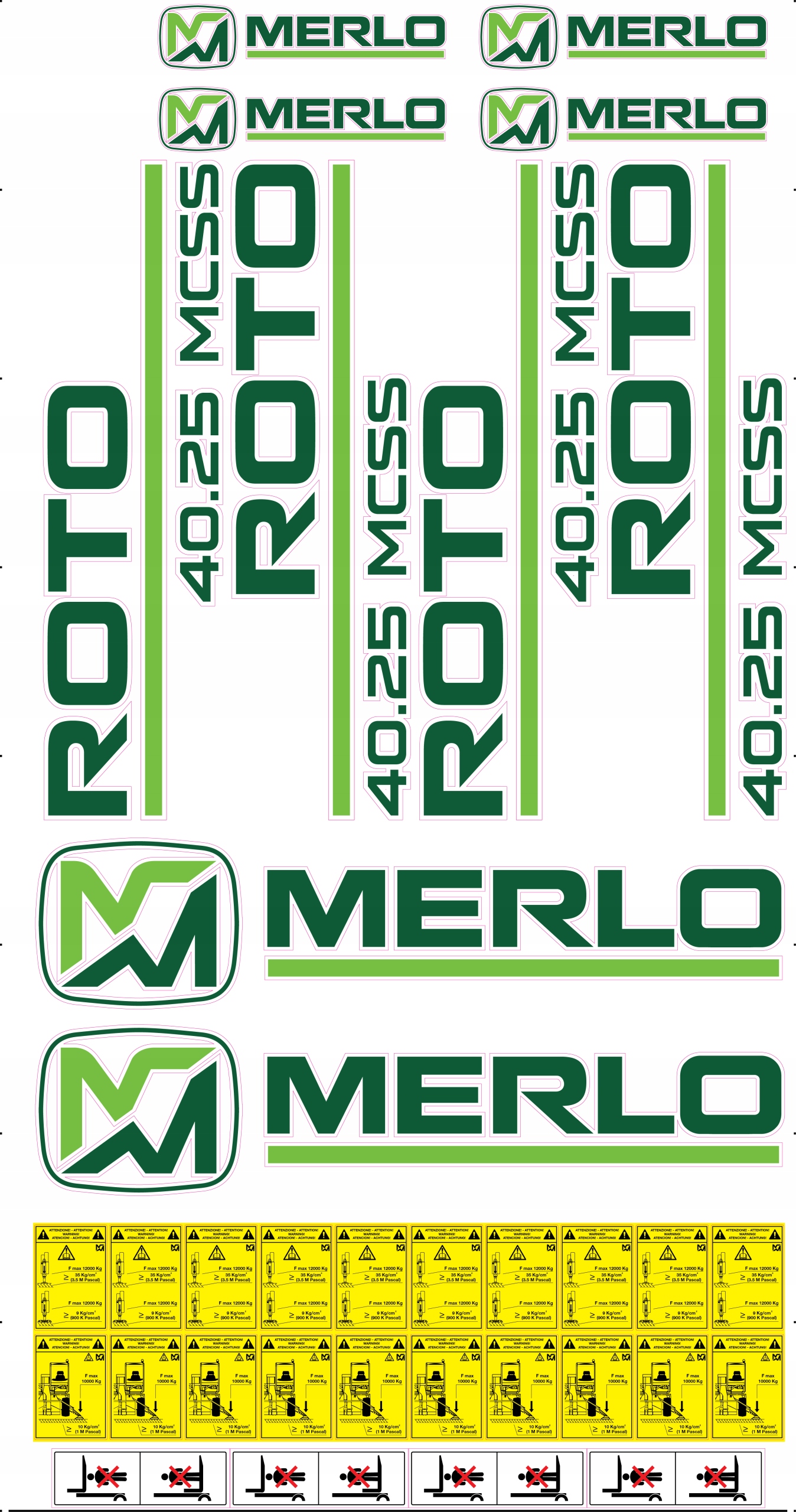 Sada samolepiek MERLO ROTO 40.25 MCSS samolepka