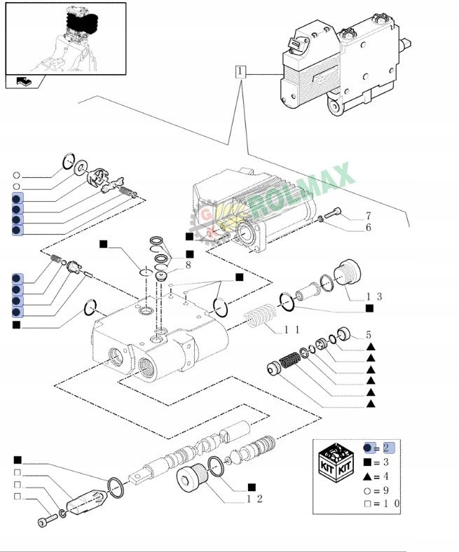 Sada na opravu ventilov New Holland 87630107