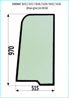 SKLENENÉ DVERE YANMAR SV15 SV16 SV17 SV18 SV20 SV22
