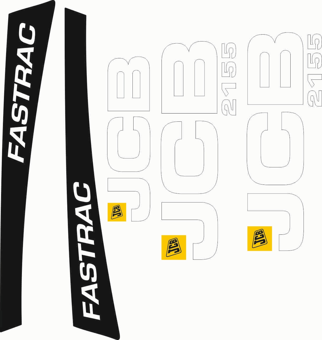 samolepky jcb 2155 fastrack obtisky