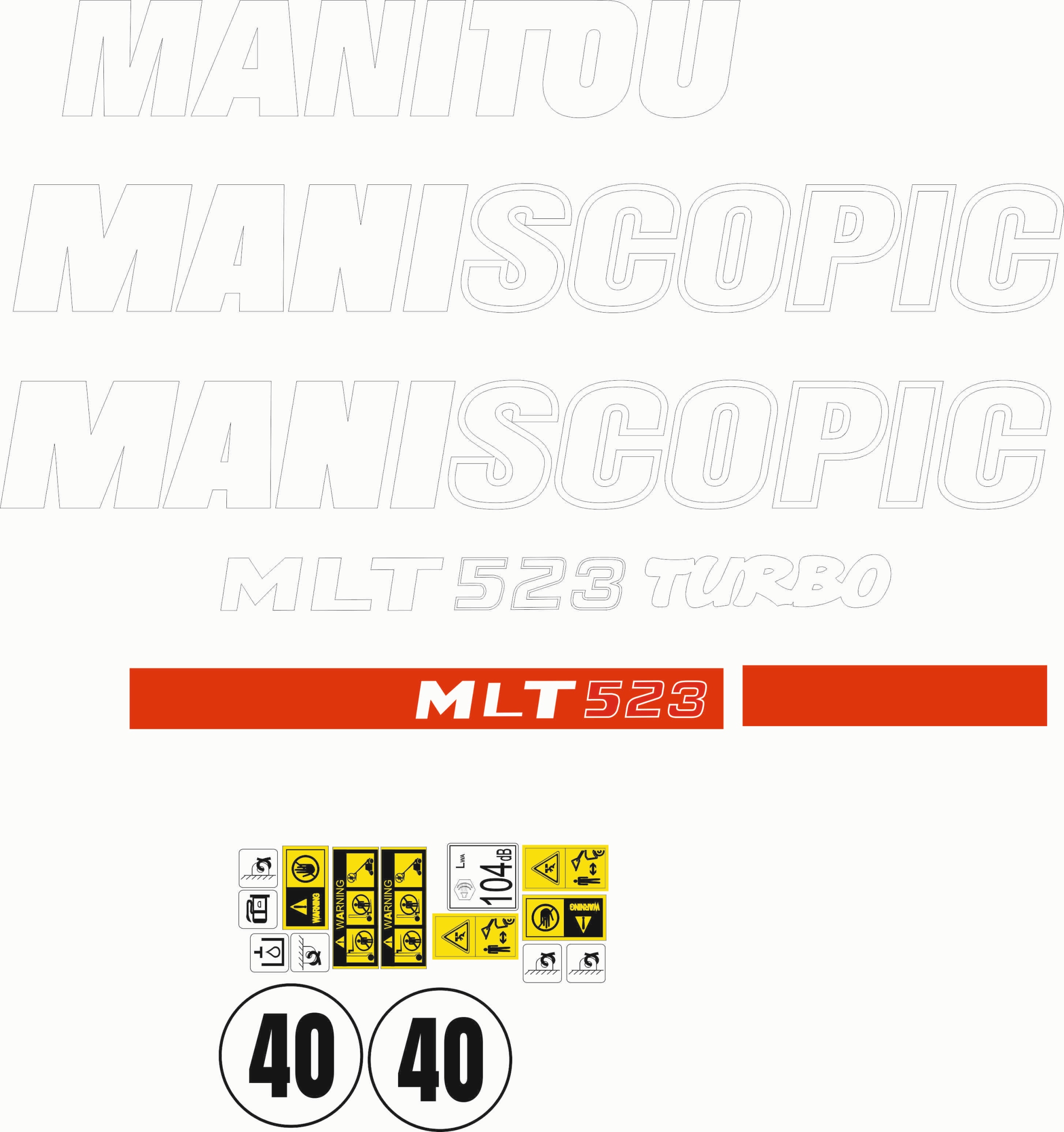 Manitou 523 samolepka obtisky