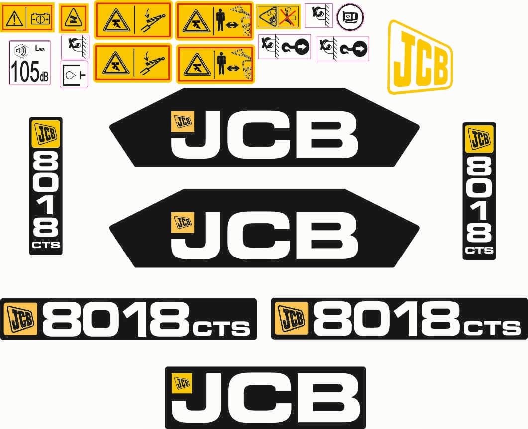 samolepky obtisky JCB 8018 CTS
