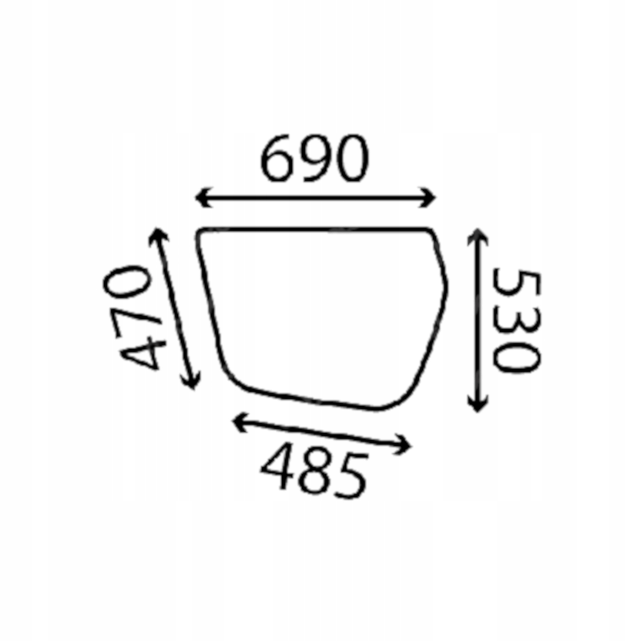 sklo JCB strana vpravo dole KHN1456