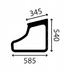 Sklenené dvere Kubota vľavo dole RD829-46540