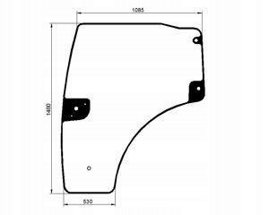 okno traktora Deutz-Fahr ľavé dvere 0,016.3686.0