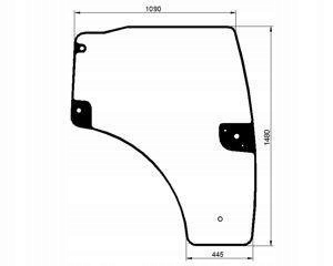 traktor Deutz-Fahr okno pravé dvere 0,016.2561.0